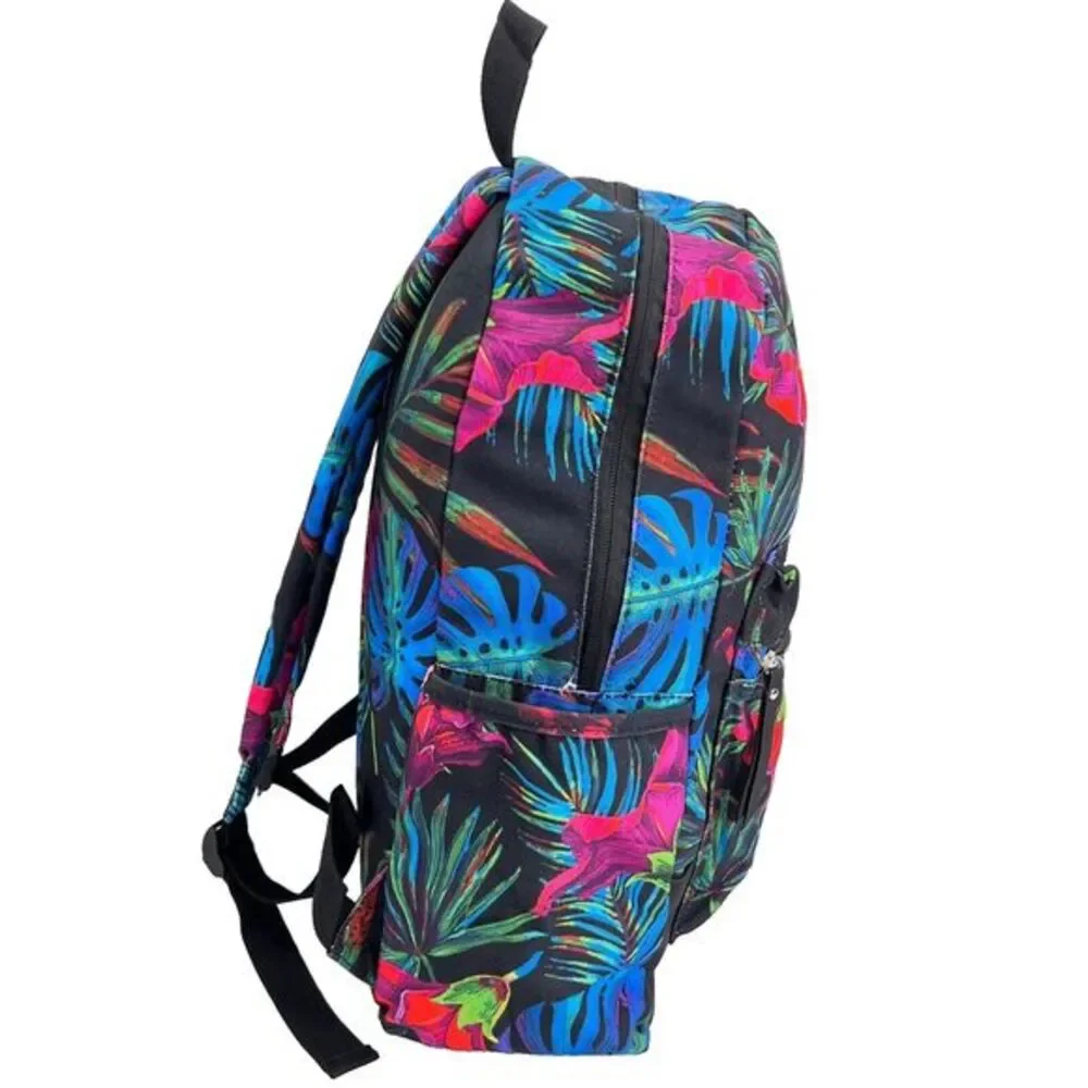 Dickies Hawaiian Print Backpack Padded Shoulder‎ Straps Zip Polyester Book Bag